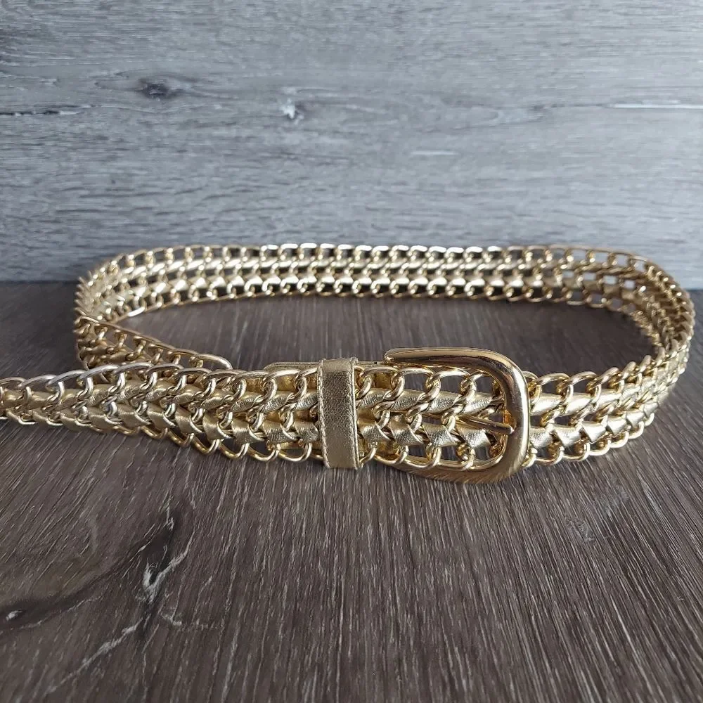 Gold Chain Woven Belt Size Medium/Large